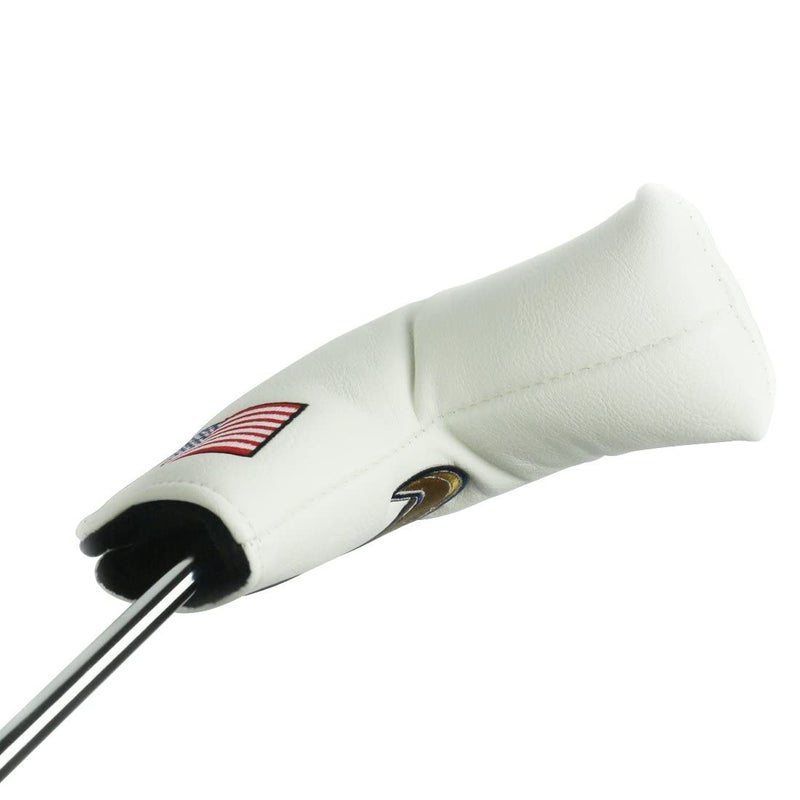 PINMEI Golf Blade Putter Cover Golf Putter Headcover Synthetic Leather Closure for Scotty Cameron Odyssey Blade Taylormade Ping (White) - Image 5
